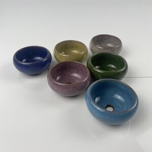 Set of 6 Colorful Ceramic Succulent Flower Pots